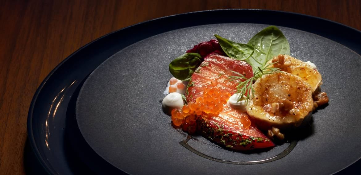 WMF Rezept: Rote-Beete-Lachs mit Ziegenkäse