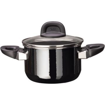 Silit Silargan Modesto Line Soup Pot 16cm with lid, Black