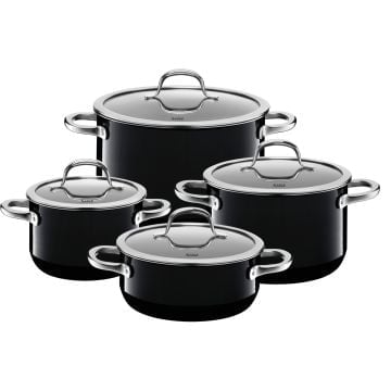 Silit Silargan Passion Cookware set with lids 4-piece Black