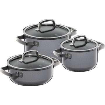 WMF Fusiontec Mineral Cookware Set 3-piece with lids Platinum