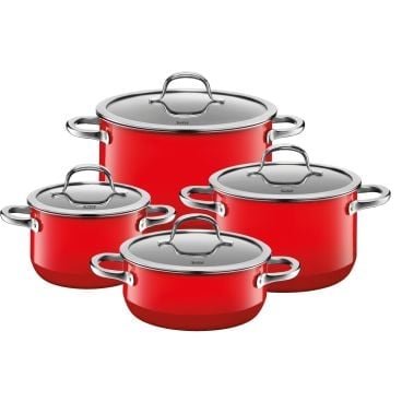 Silit Silargan Passion Cookware set with lids 4-piece Red