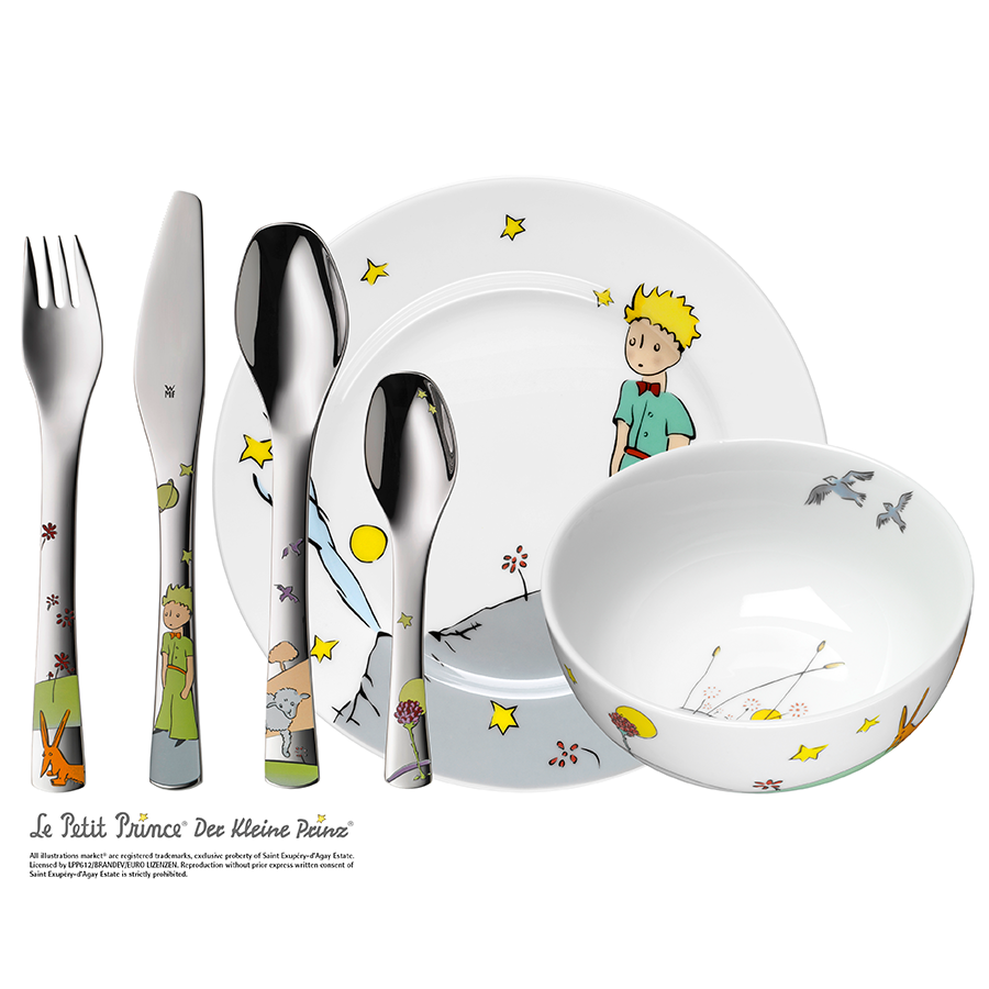 tenedor, cuchillo de mesa, cuchara y cuchara pequeña WMF Kids infantil Cubertería para niños 4 piezas WMF Janosch 