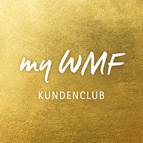 myWMF Kundenclub Logo mit goldenem Hintergrund
