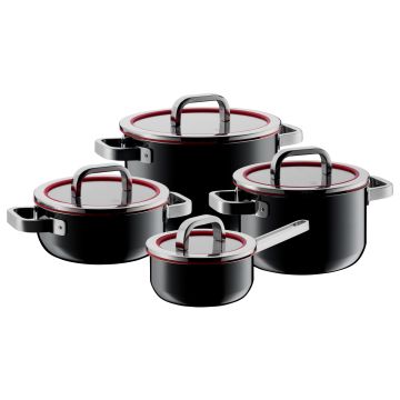 WMF Fusiontec Functional Cookware Set 4-piece with lids Black