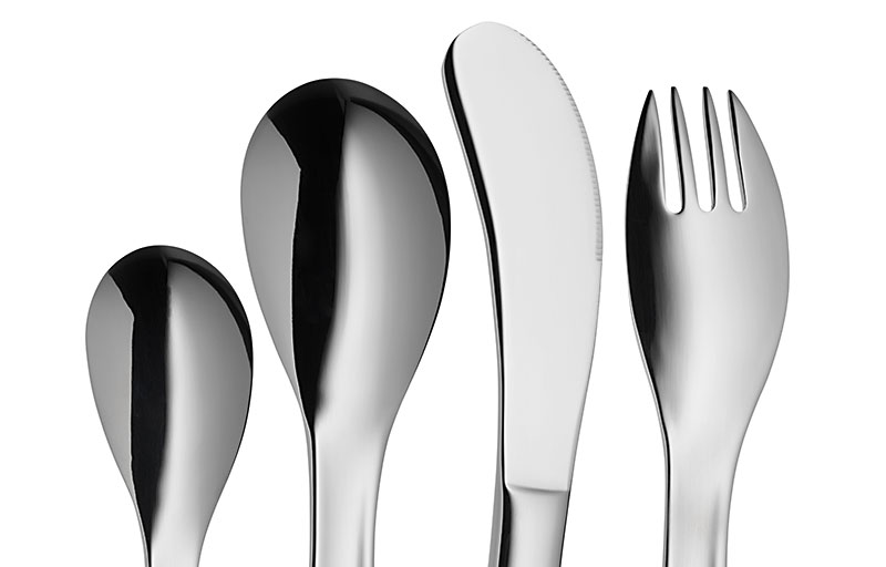 RÖSLE Childrens Cutlery Little Robot 4-Piece Set for Ages 3 and Above 18/10 Stainless Steel Dishwasher Safe
